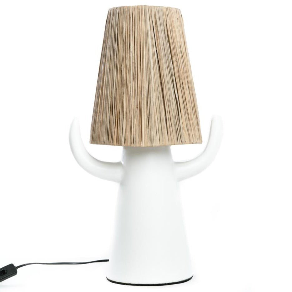 BILLY BOB TABLE LAMP | WHITE + NATURAL - Green Design Gallery