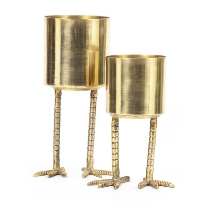 metal plant pot feet BIRD FEET PLANTER | BRASS