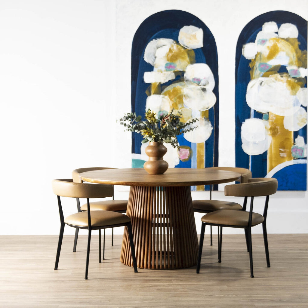 BLAKE DINING CHAIR | TAN VEGAN LEATHER - Green Design Gallery