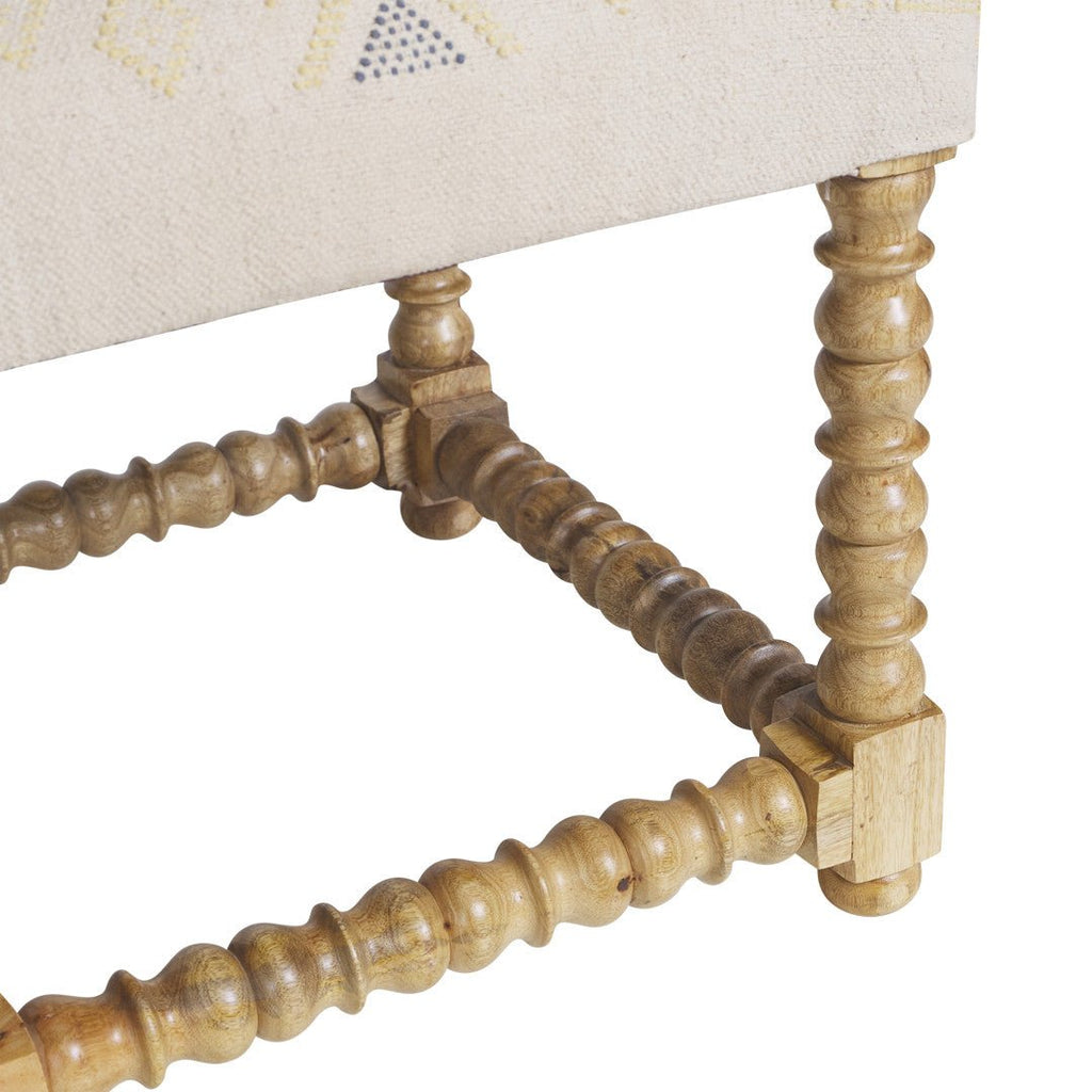 BOBBIN SQUARE OTTOMAN | NATURAL - Green Design Gallery