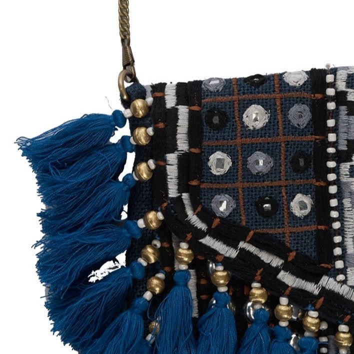 BOHEMIA CLUTCH | BLUE - Green Design Gallery
