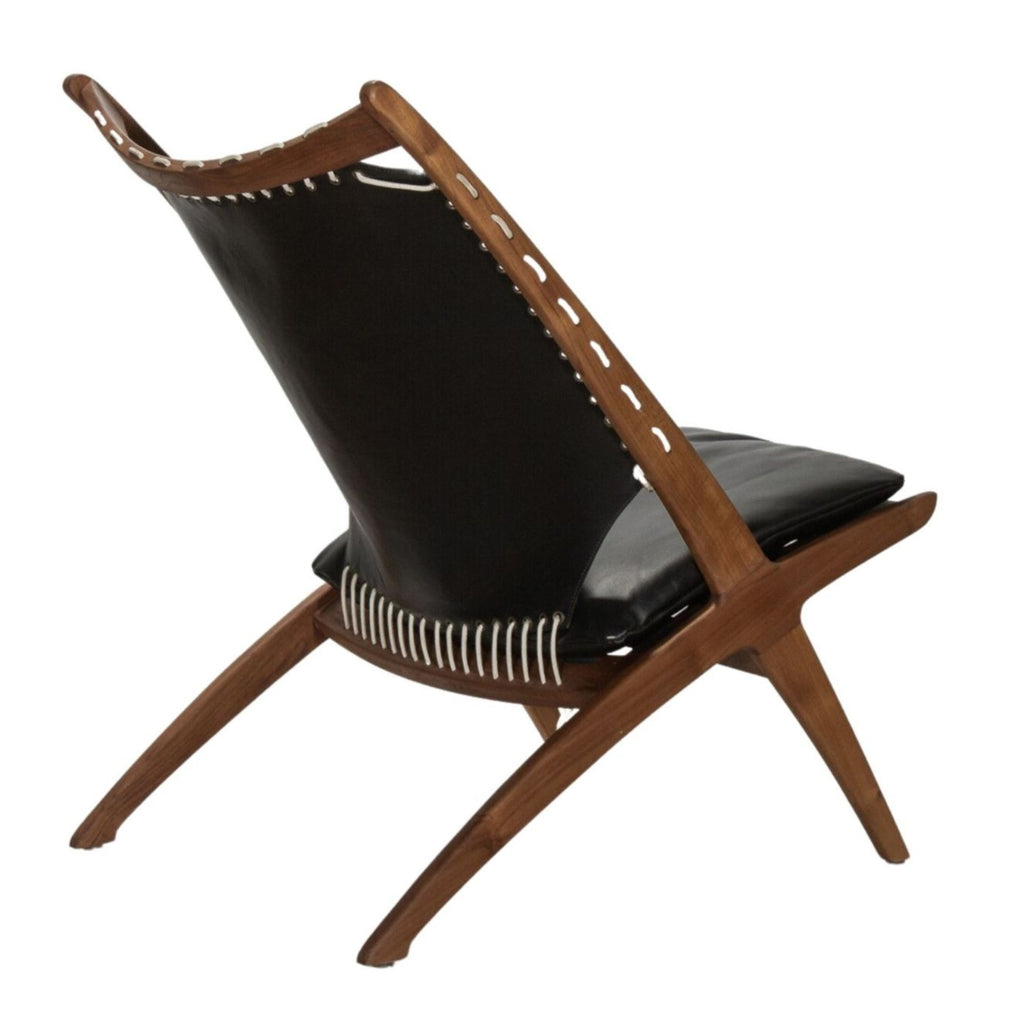 BOTTEGA LOUNGE CHAIR | BLACK LEATHER - Green Design Gallery