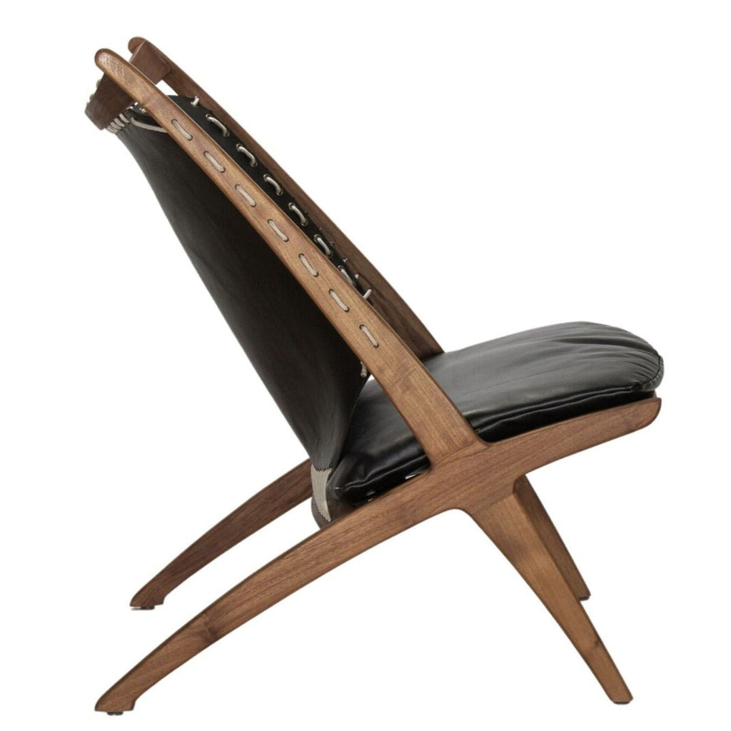 BOTTEGA LOUNGE CHAIR | BLACK LEATHER - Green Design Gallery