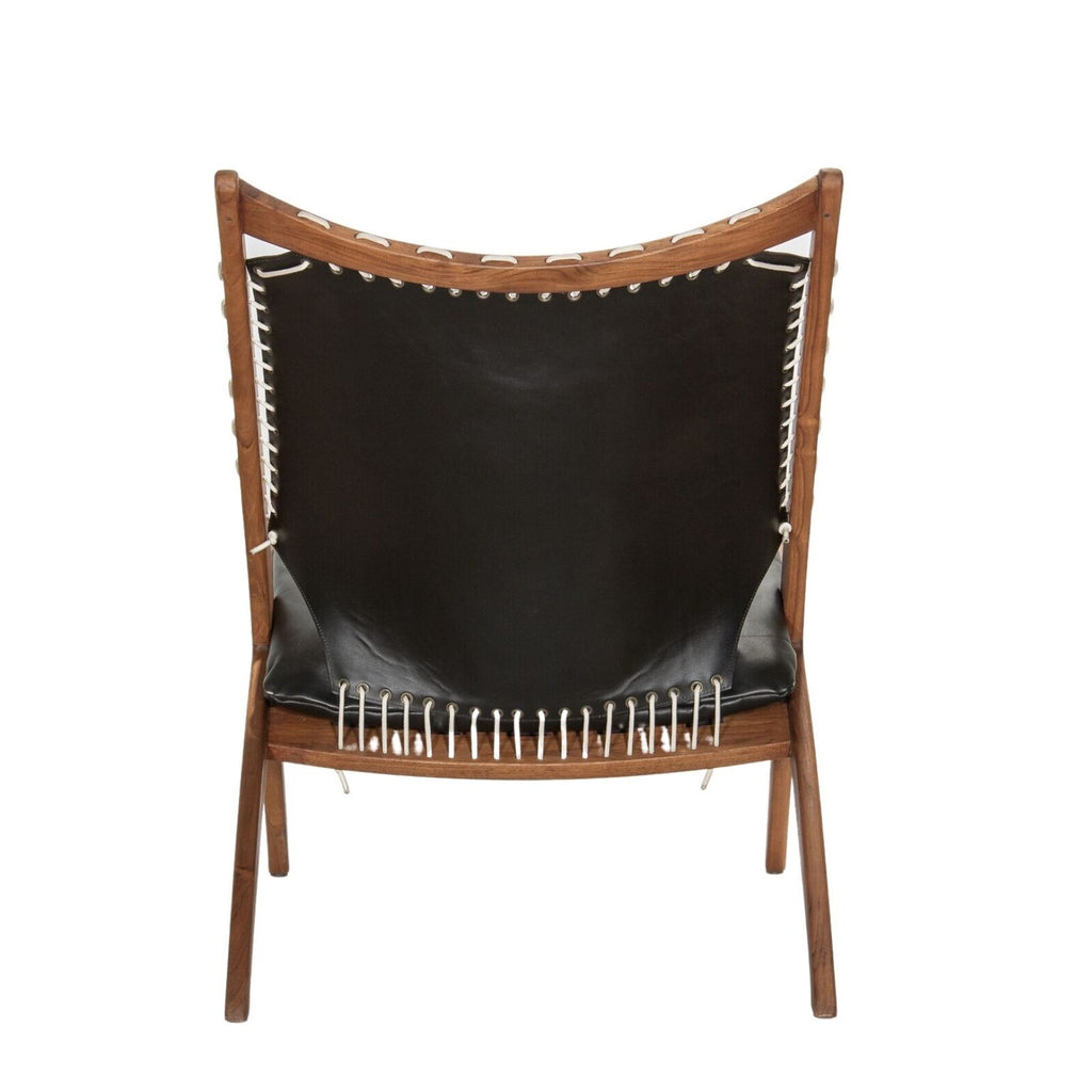 BOTTEGA LOUNGE CHAIR | BLACK LEATHER - Green Design Gallery