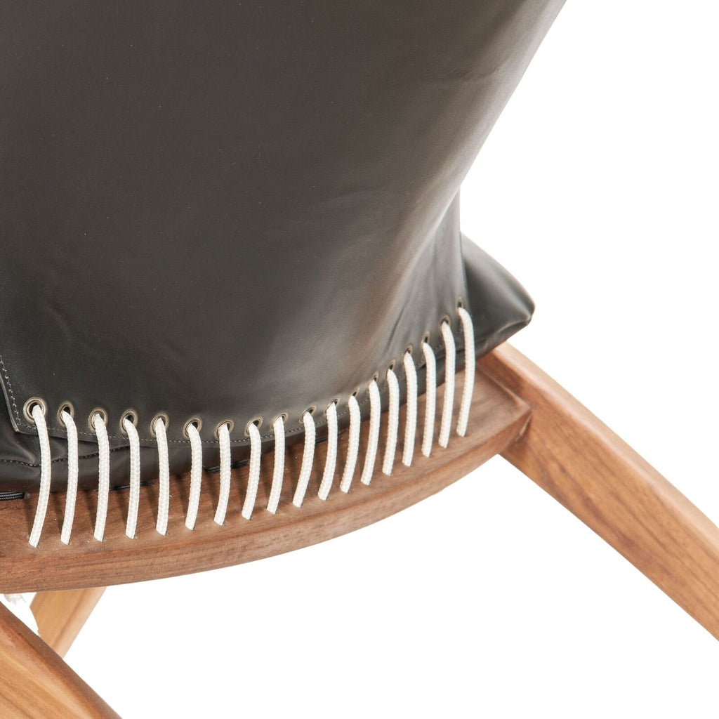 BOTTEGA LOUNGE CHAIR | BLACK LEATHER - Green Design Gallery