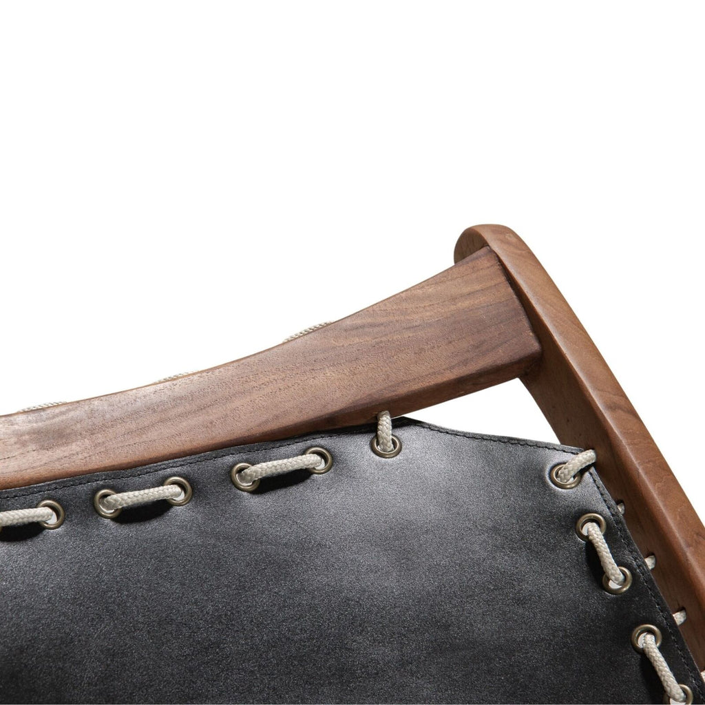 BOTTEGA LOUNGE CHAIR | BLACK LEATHER - Green Design Gallery