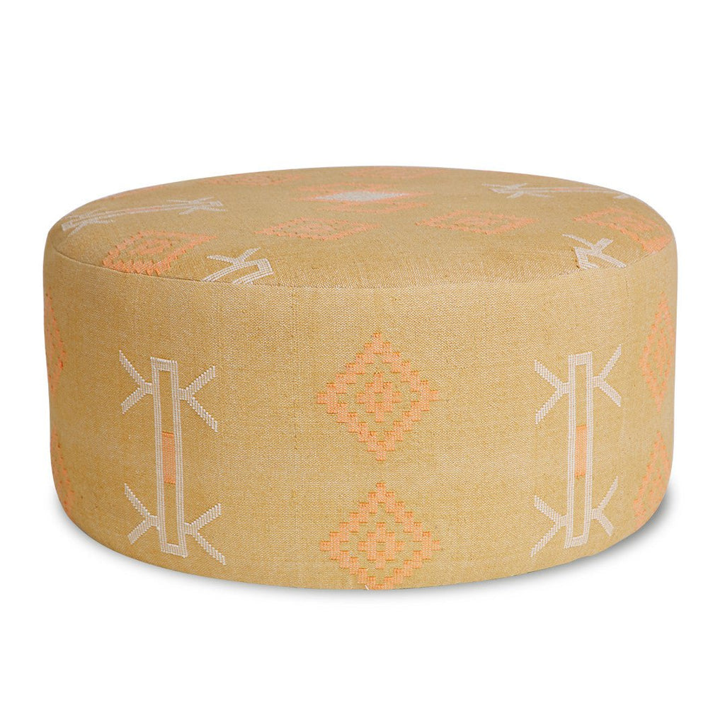 BROOKLYN ROUND OTTOMAN | MUSTARD - Green Design Gallery