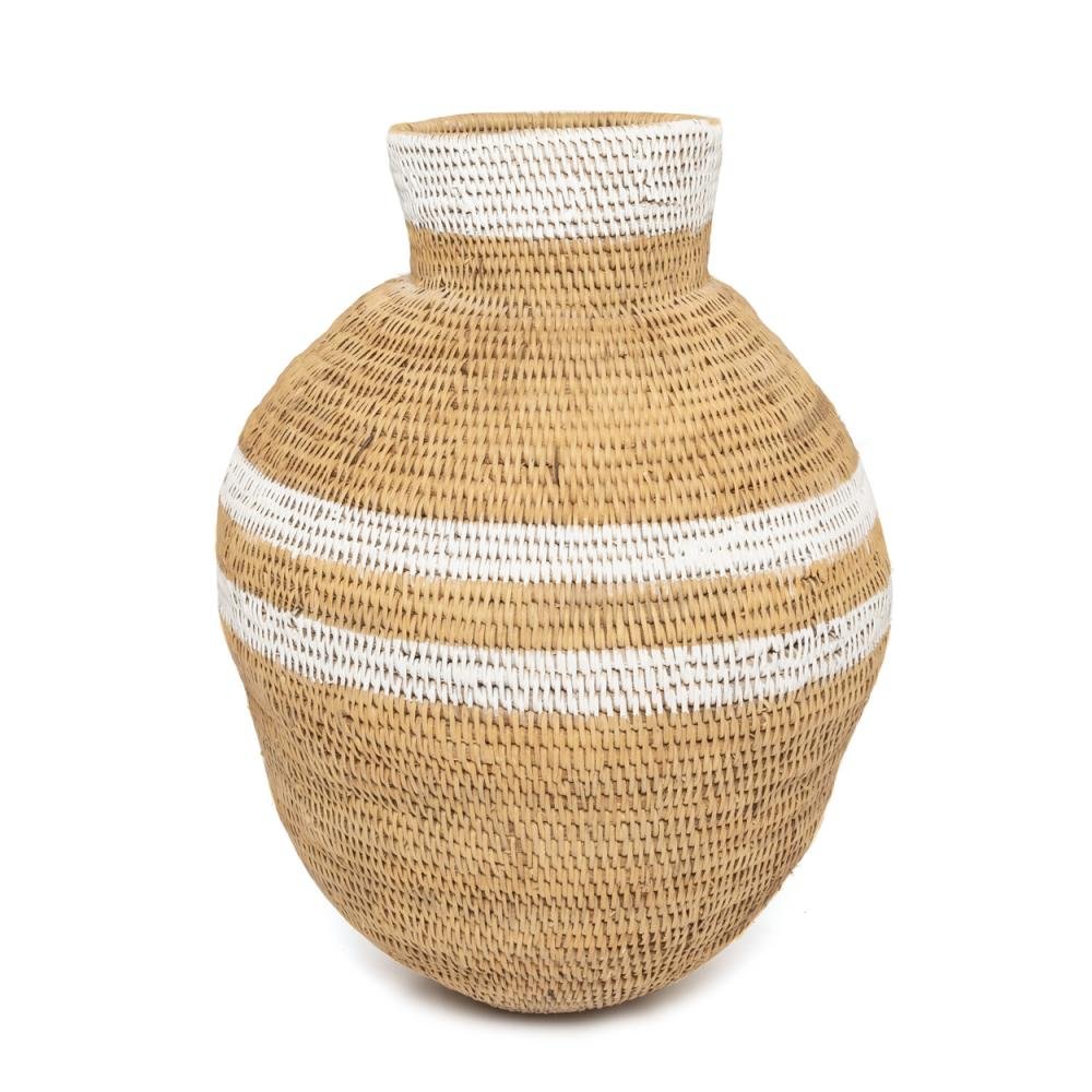 BUHERA BASKETS | FAIR TRADE | NATURAL + WHITE | 3 SIZES - Green Design Gallery