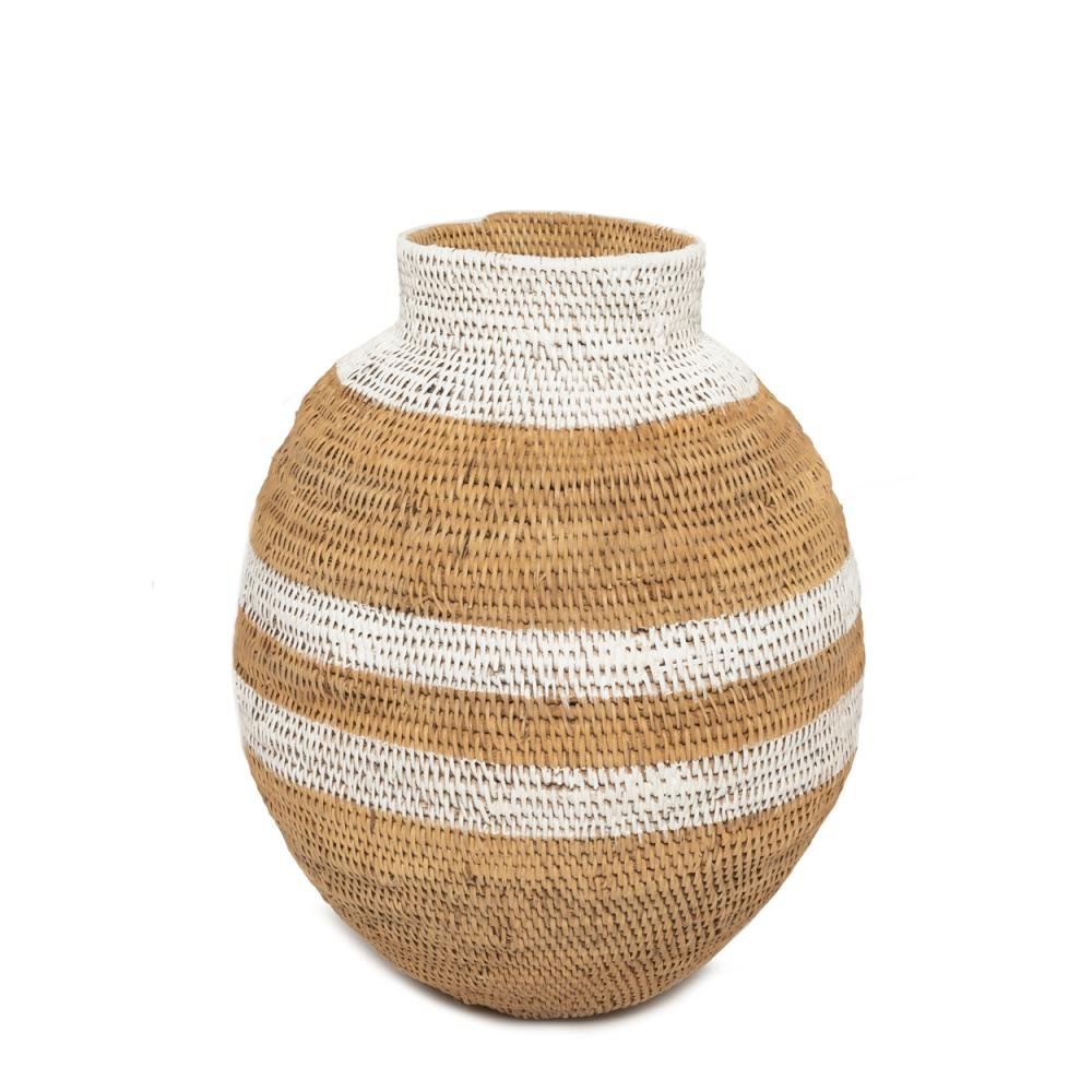 BUHERA BASKETS | FAIR TRADE | NATURAL + WHITE | 3 SIZES - Green Design Gallery