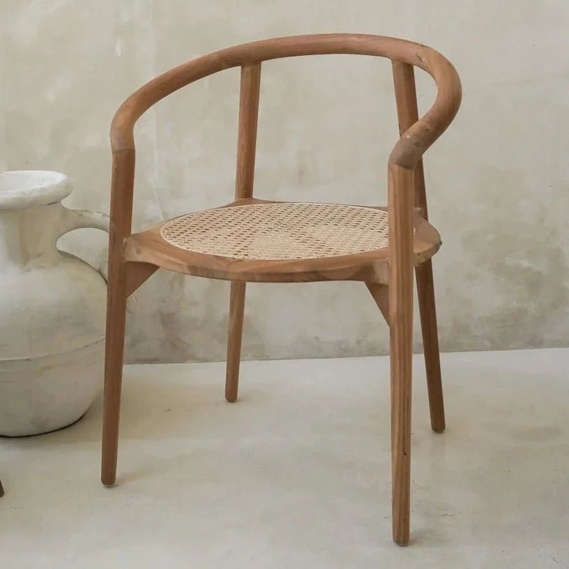 BULAT RATTAN + TEAK DINING CHAIR | NATURAL | SET OF 2 - Green Design Gallery