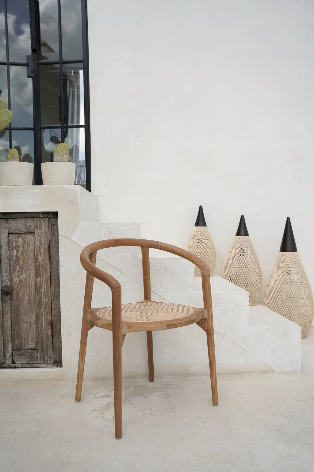 BULAT RATTAN + TEAK DINING CHAIR | NATURAL | SET OF 2 - Green Design Gallery