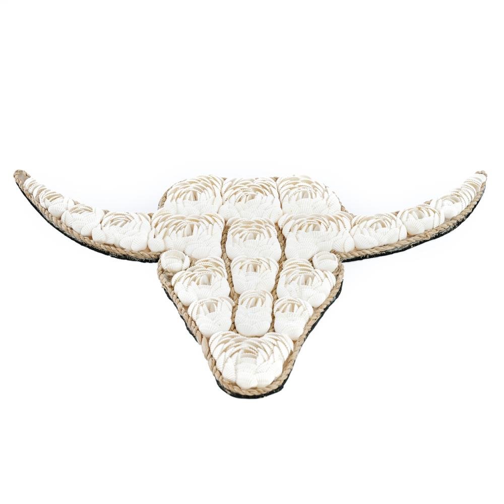 BULL SHELL WALL ART | WHITE– Green Design Gallery