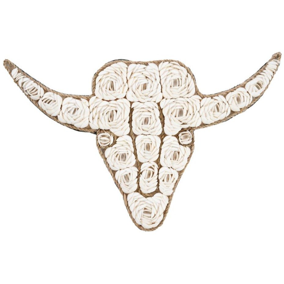 BULL SHELL WALL ART | WHITE - Green Design Gallery