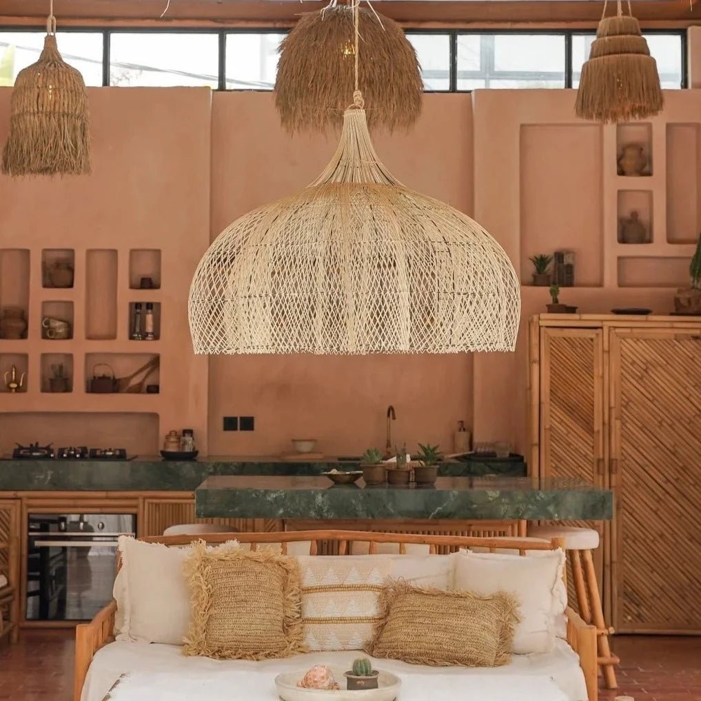 BUNGA PENDANT SHADE | NATURAL RATTAN | XL - Green Design Gallery