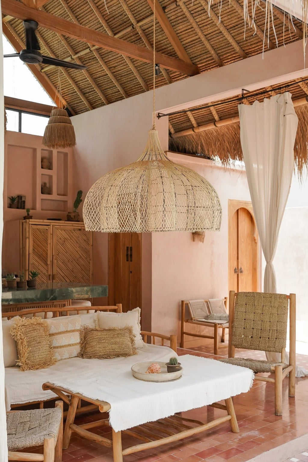 BUNGA PENDANT SHADE | NATURAL RATTAN | XL - Green Design Gallery