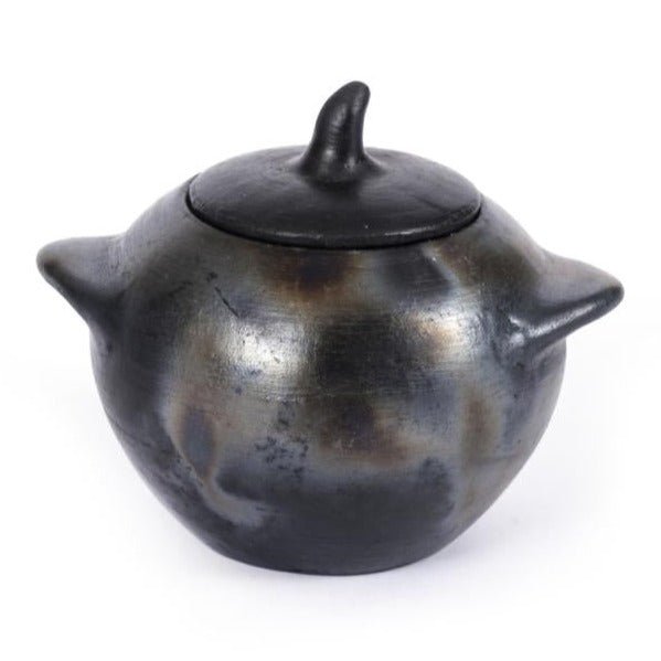 BURNED JAR WITH LID | BLACK | 3 SIZES - Green Design Gallery