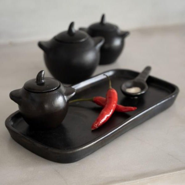 BURNED SERVING PLATE | BLACK - Green Design Gallery