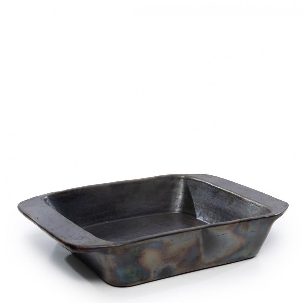 BURNED TERRACOTTA OVEN TRAY | BLACK - Green Design Gallery