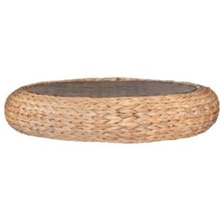 BYRON TABLE TOP W/GLASS (NATURAL RATTAN) - Green Design Gallery