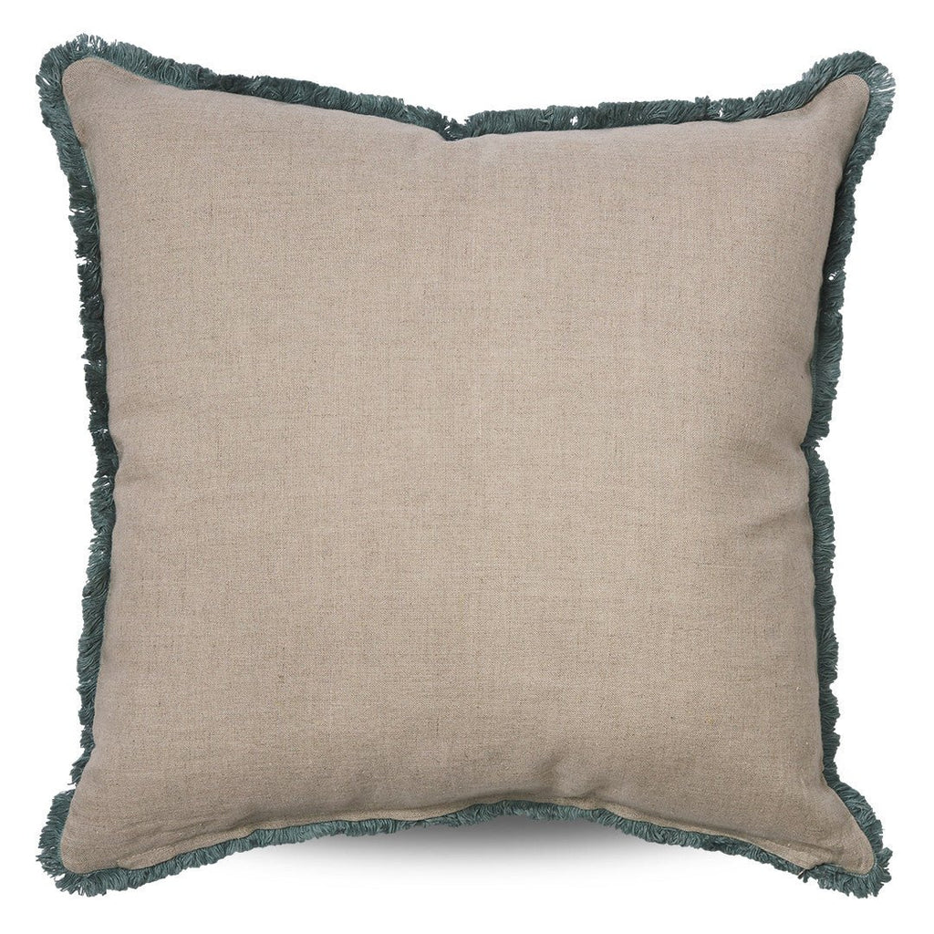 CAMPANIA FIORE LINEN CUSHION COVER | EMBROIDERED | 50 X 50 CM - Green Design Gallery