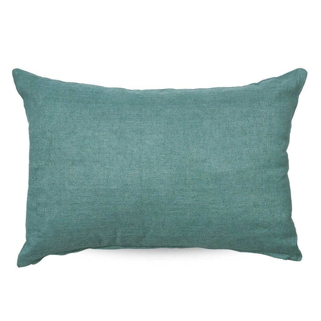 CAMPANIA GIARDINO LINEN CUSHION COVER | EMBROIDERED | 40 X 60 CM - Green Design Gallery