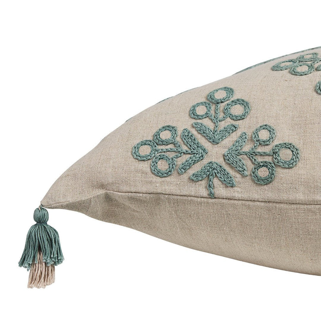 CAMPANIA SCALA LINEN CUSHION COVER | EMBROIDERED | 50 X 50 CM - Green Design Gallery