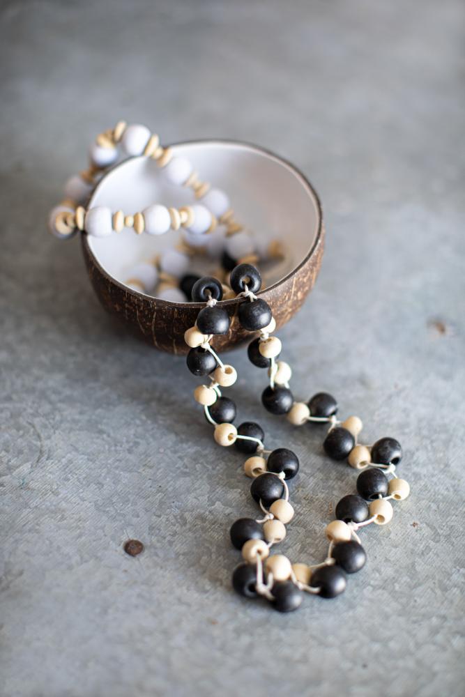 Canggu Necklace | Natural + Black - Green Design Gallery