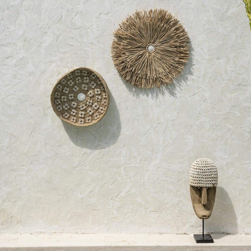 CARIBE SHELL PLATE WALL ART | NATURAL + WHITE - Green Design Gallery