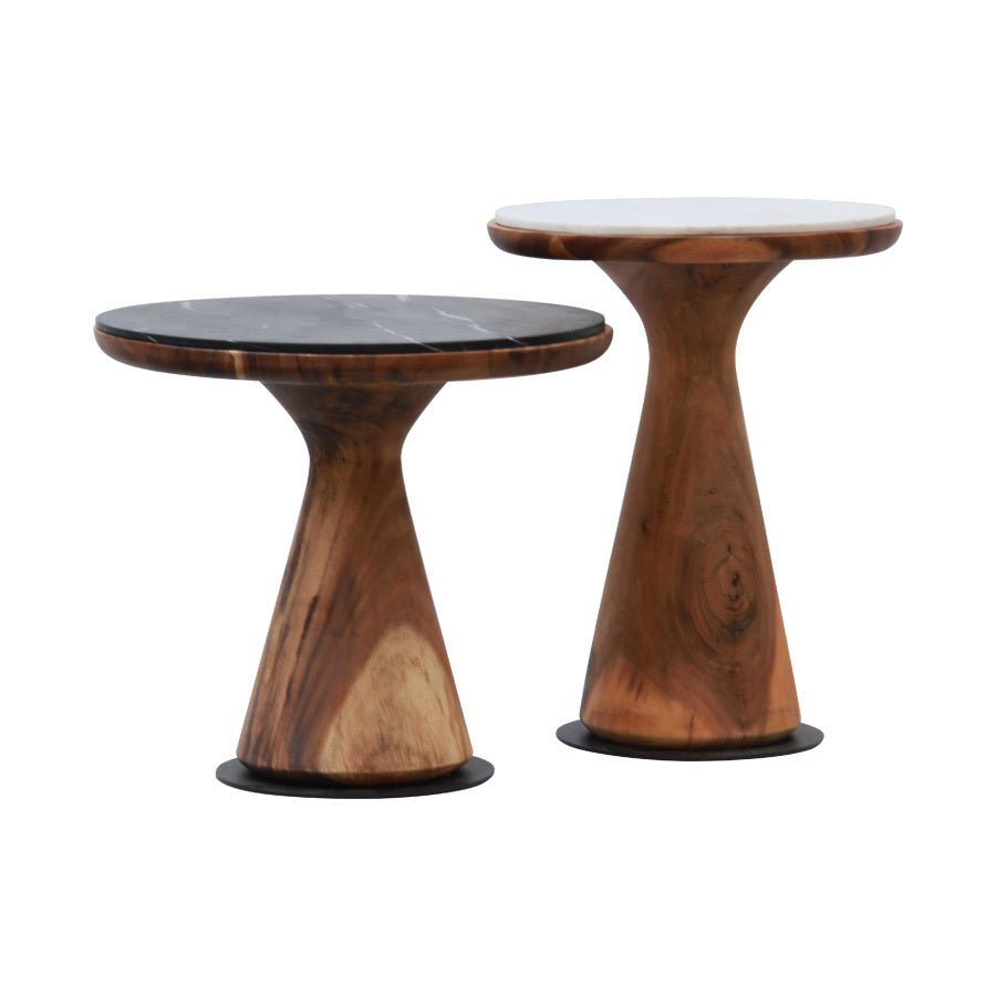 CASA SIDE TABLE / HIGH / NATURAL SUAR + WHITE MARBLE - Green Design Gallery