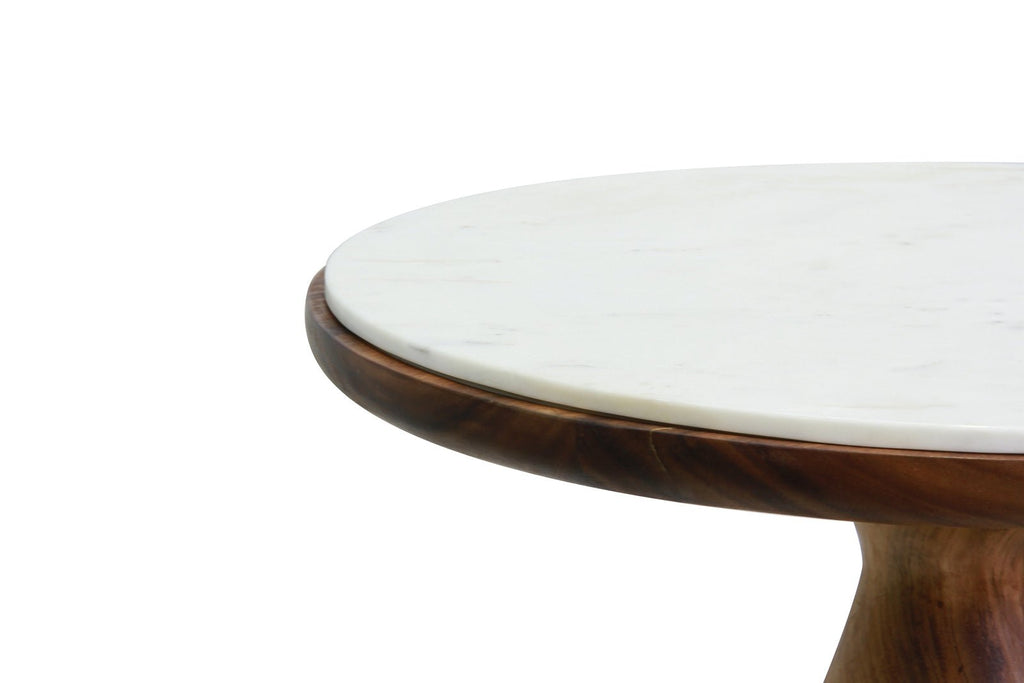 CASA SIDE TABLE LOW / WHITE MARBLE TOP - Green Design Gallery
