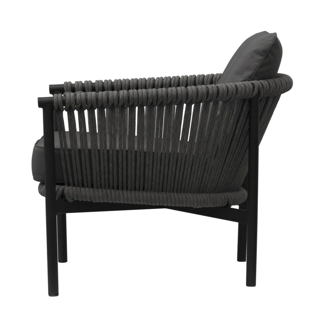 CATALAN LOUNGE CHAIR / GRANIT - DARK GREY - BLACK (INDOOR-OUTDOOR) - Green Design Gallery