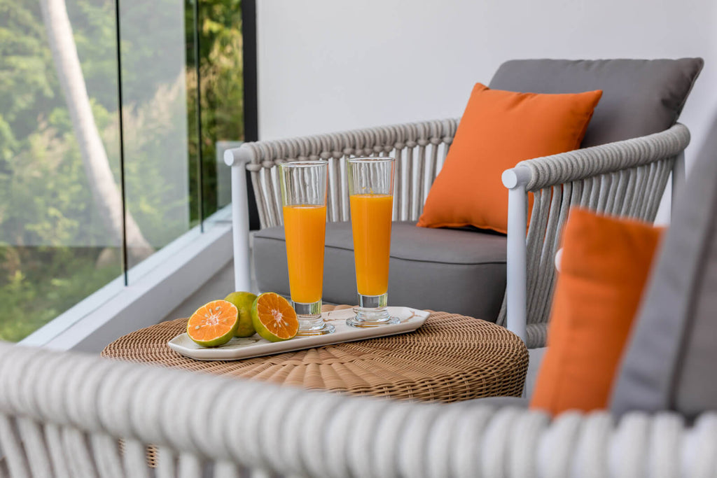 CATALAN LOUNGE CHAIR / SANDSTONE - DOVE GREY - WHITE (INDOOR-OUTDOOR) - Green Design Gallery