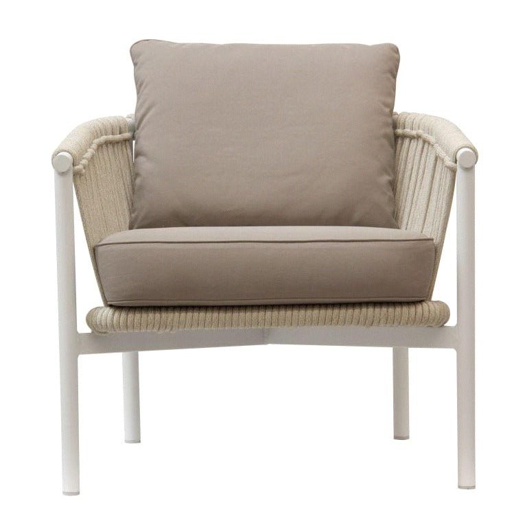 CATALAN LOUNGE CHAIR / SANDSTONE - DOVE GREY - WHITE (INDOOR-OUTDOOR) - Green Design Gallery
