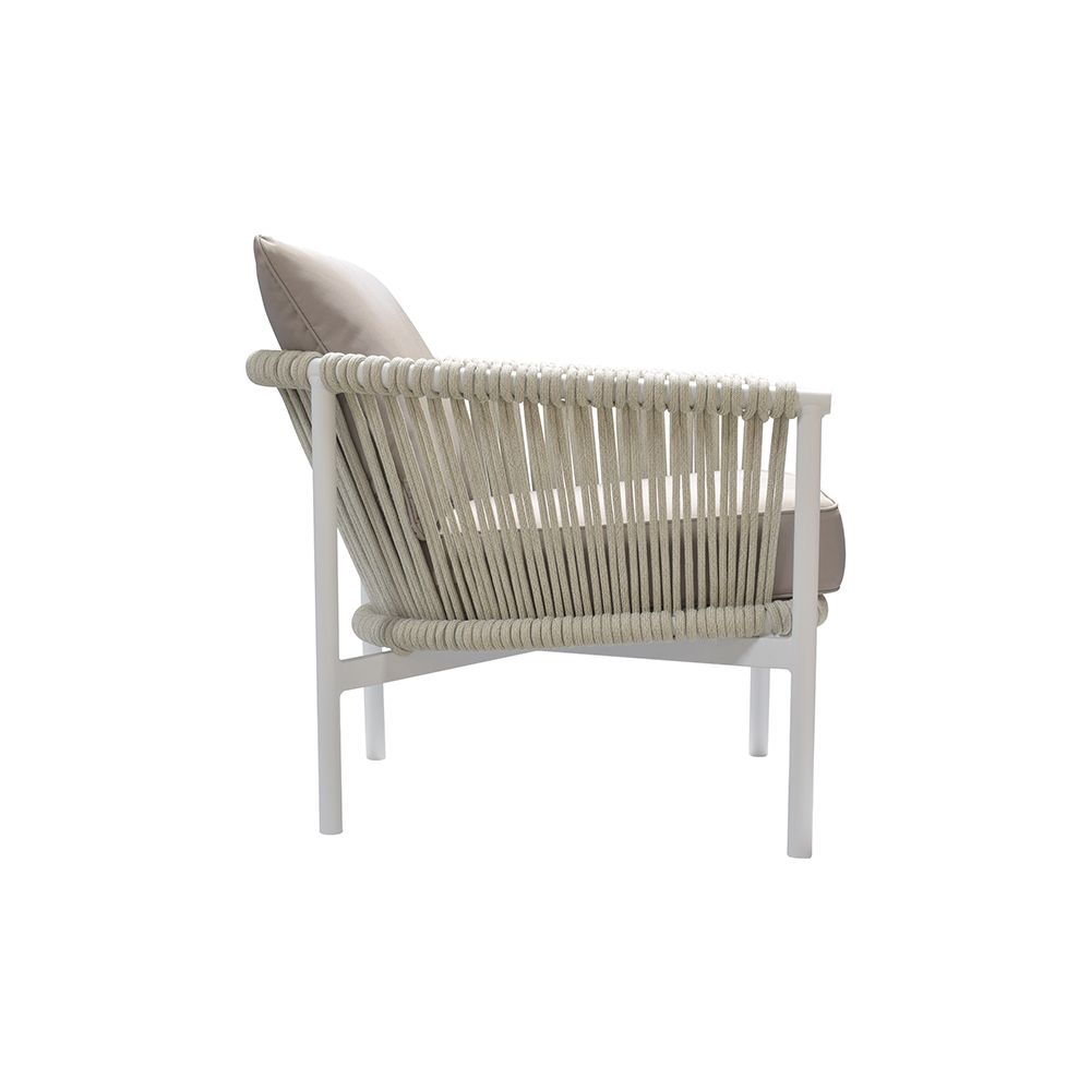 CATALAN LOUNGE CHAIR / SANDSTONE - DOVE GREY - WHITE (INDOOR-OUTDOOR) - Green Design Gallery