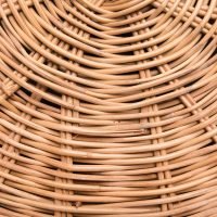 CELESTE SIDE TABLE | MARBLE BASE +WICKER BASKET - Green Design Gallery