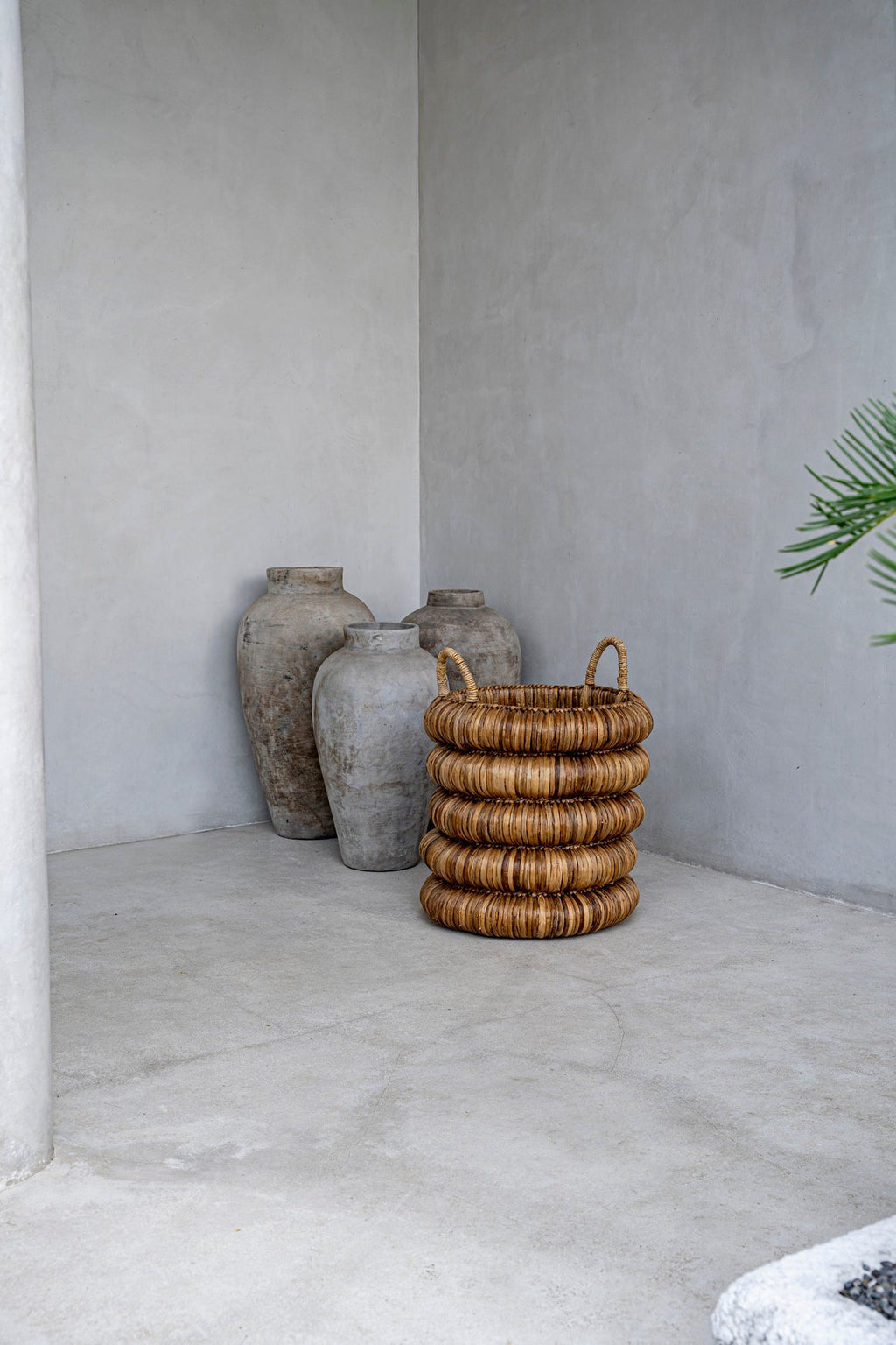 CHUNKY BASKET WITH HANDLES | WATER HYACINTH | LARGE - Green Design Gallery