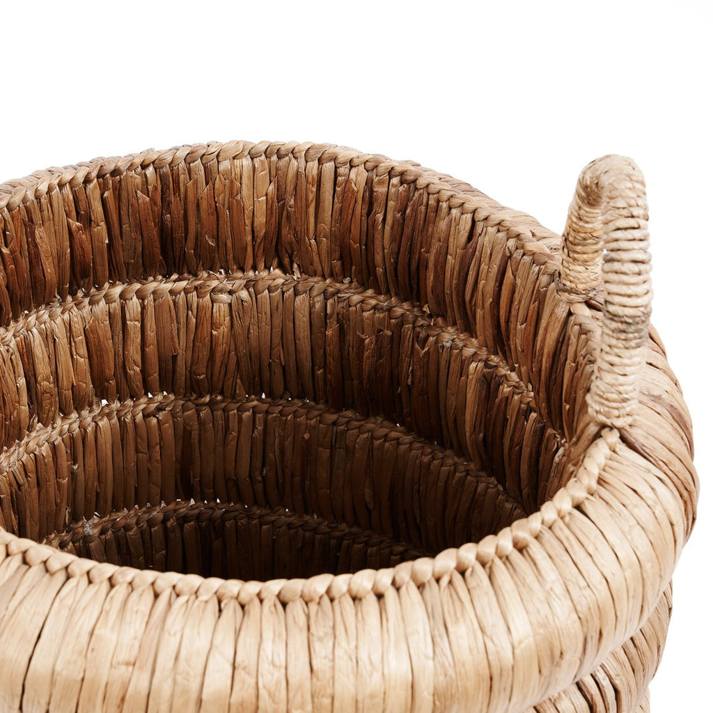 CHUNKY BASKET WITH HANDLES | WATER HYACINTH | LARGE - Green Design Gallery