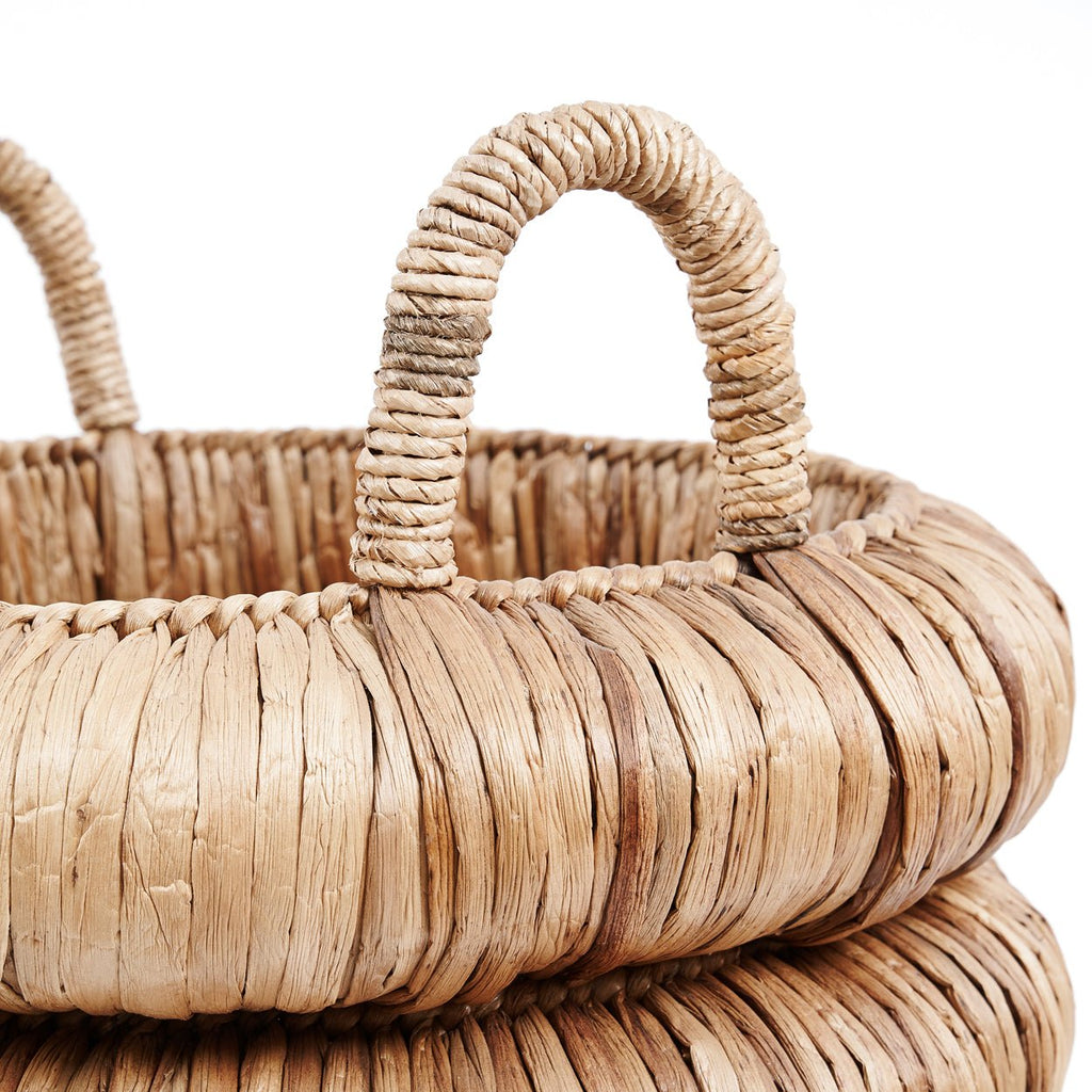 CHUNKY BASKET WITH HANDLES | WATER HYACINTH | LARGE - Green Design Gallery
