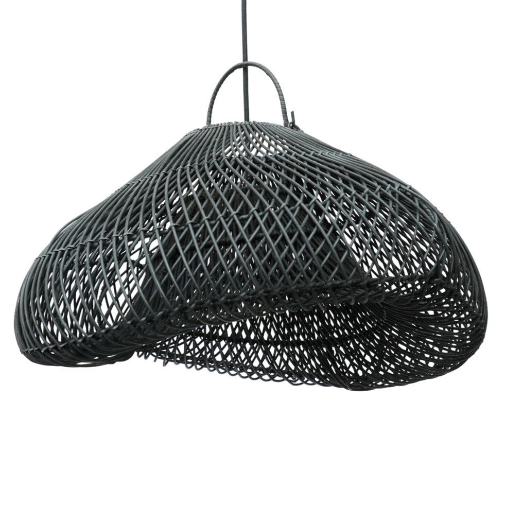 CLOUD PENDANT SHADE | BLACK RATTAN | LARGE - Green Design Gallery