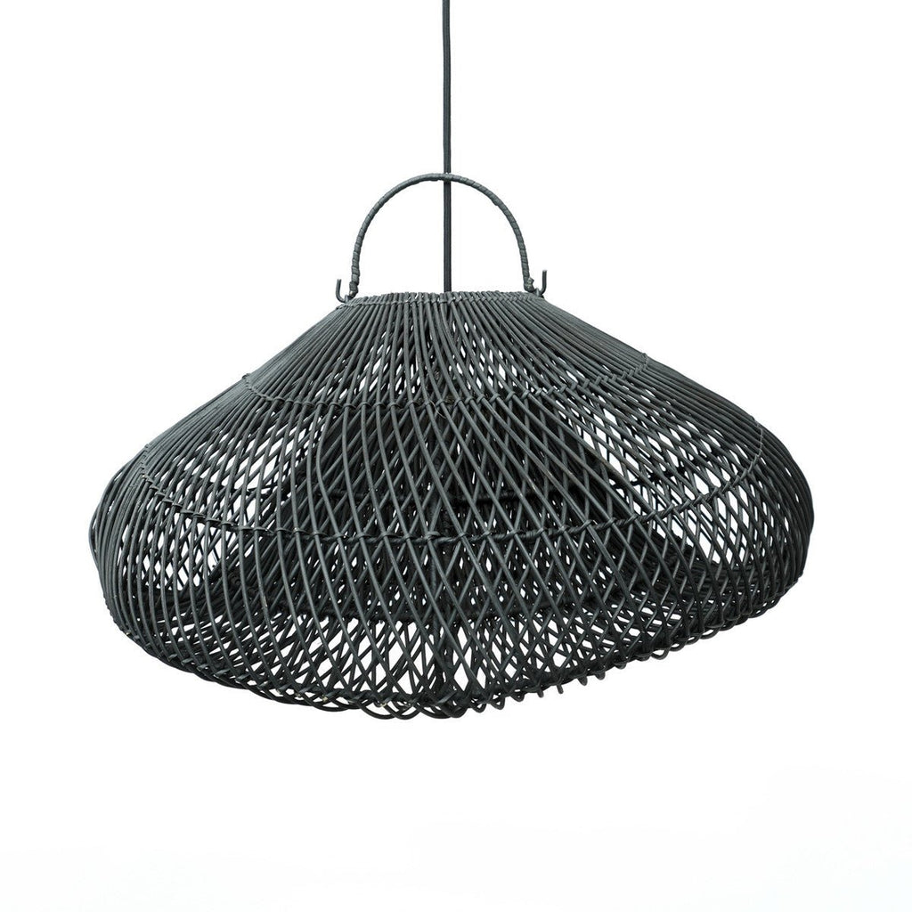 CLOUD PENDANT SHADE | BLACK RATTAN | LARGE - Green Design Gallery