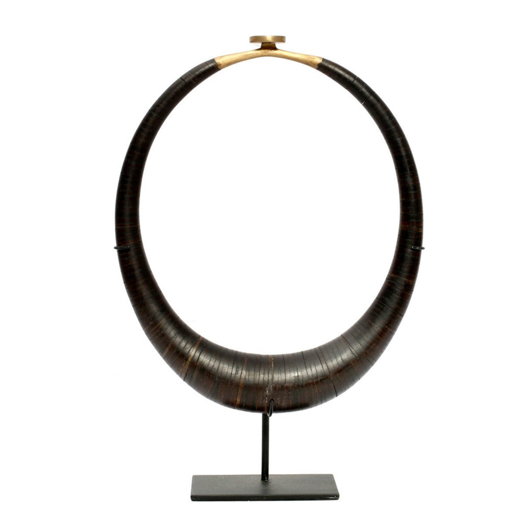 COCONUT AND BRASS ON STAND / BLACK - Green Design Gallery
