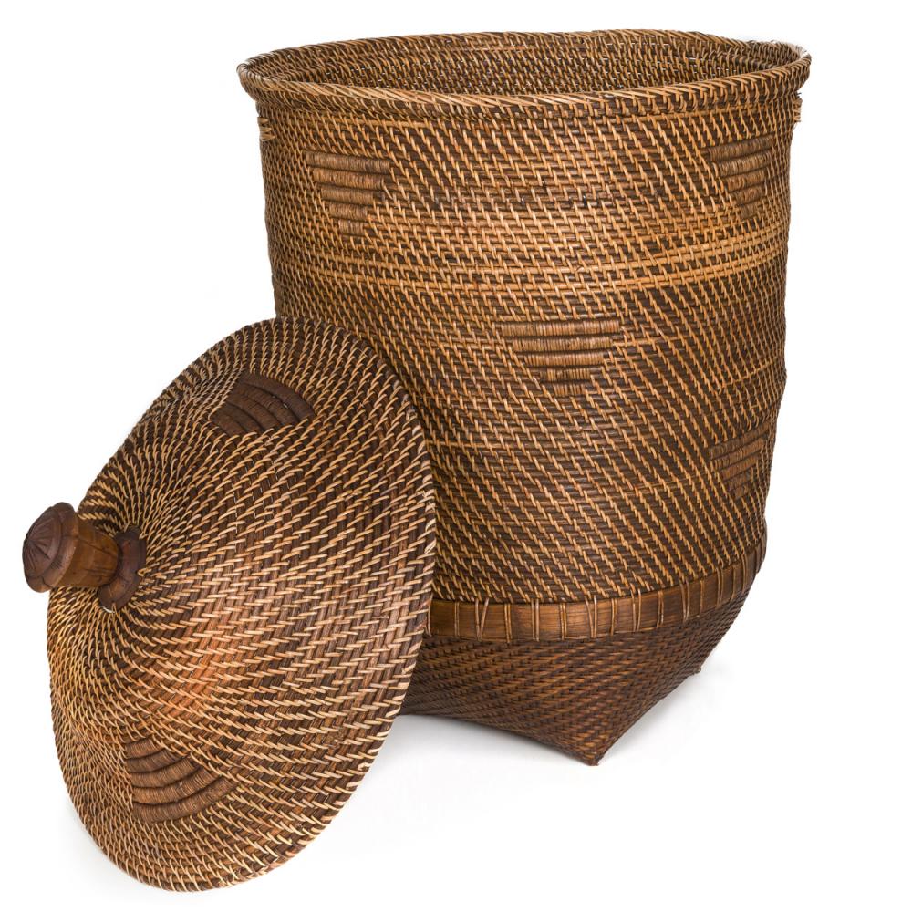 COLONIAL LAUNDRY BASKET WITH LID | NATURAL | XL - Green Design Gallery