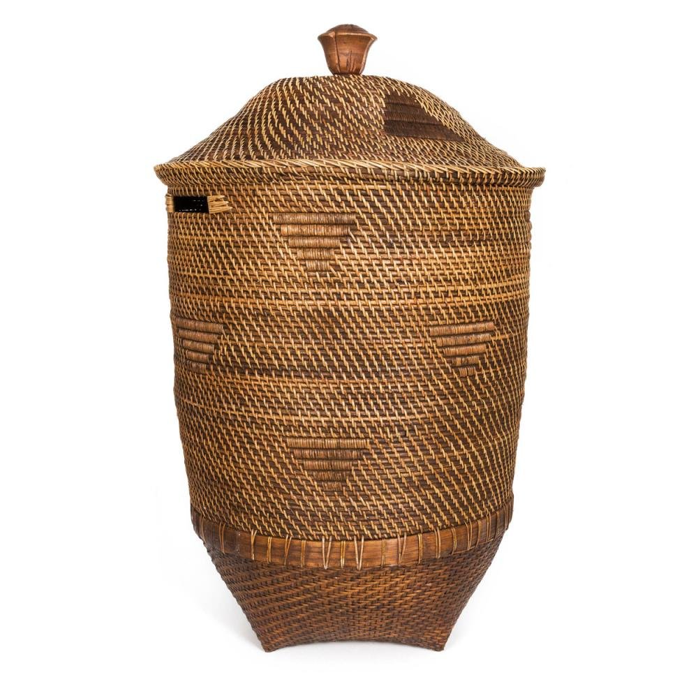COLONIAL LAUNDRY BASKET WITH LID | NATURAL | XL - Green Design Gallery