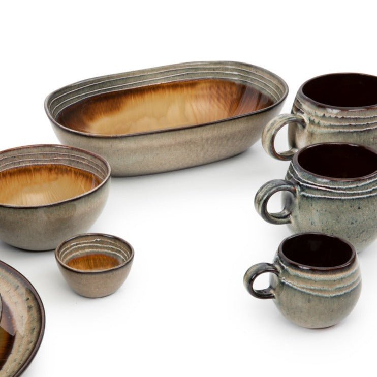 COMPORTA OVAL BOWL | HANDMADE STONEWARE | LARGE | SET OF 4 - Green Design Gallery