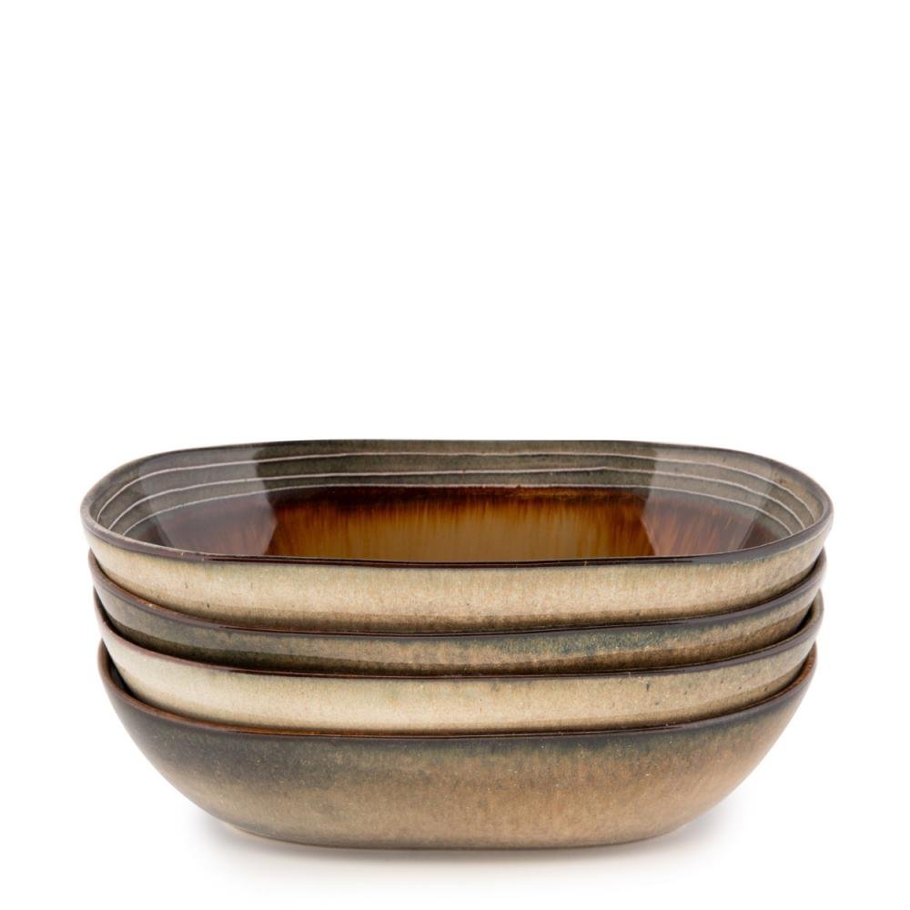 COMPORTA OVAL BOWL | HANDMADE STONEWARE | LARGE | SET OF 4 - Green Design Gallery