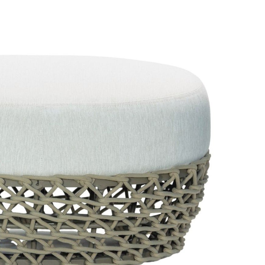CONTOUR OTTOMAN | WHITE + NATURAL | IN-OUTDOORS - Green Design Gallery