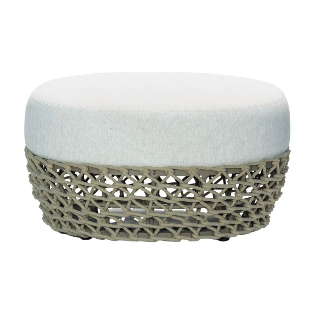 CONTOUR OTTOMAN | WHITE + NATURAL | IN-OUTDOORS - Green Design Gallery