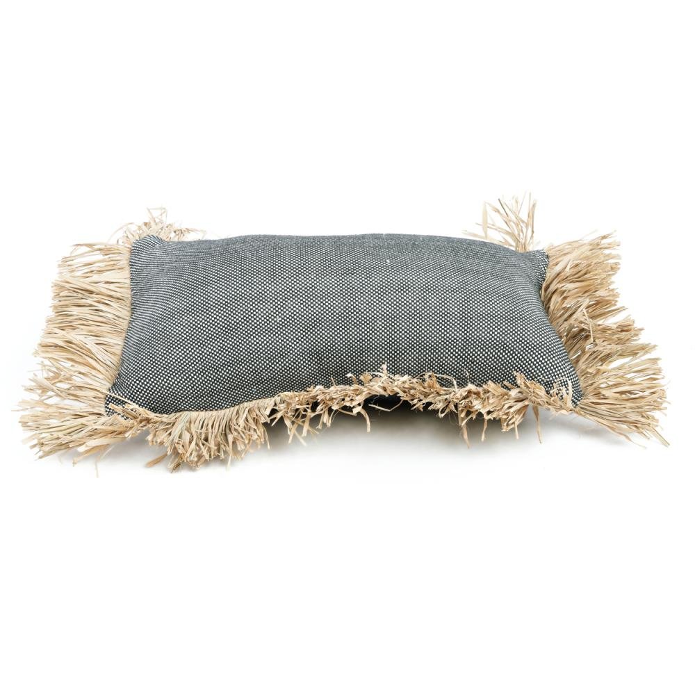 COTTON BONITA RECTANGULAR CUSHION COVER | BLACK-NATURAL - Green Design Gallery