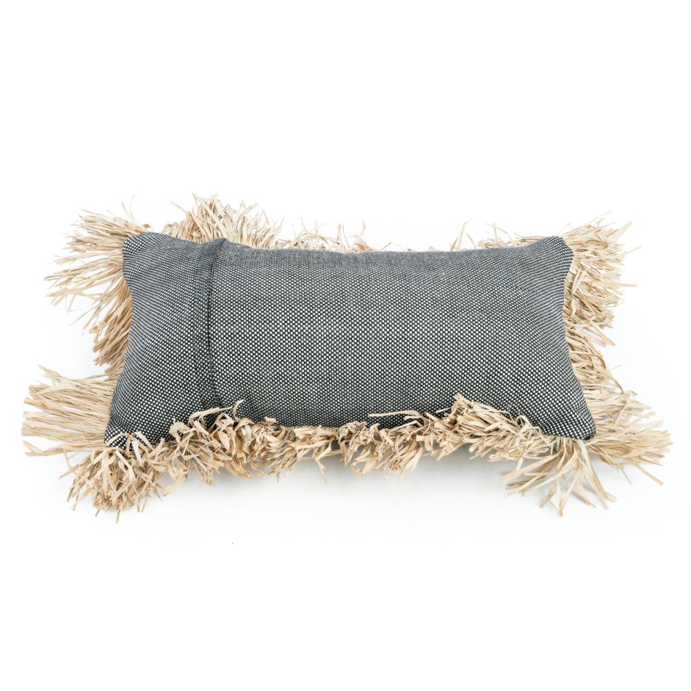 COTTON BONITA RECTANGULAR CUSHION COVER | BLACK-NATURAL - Green Design Gallery