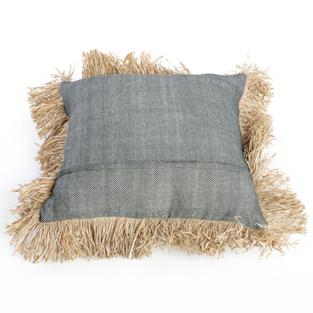 COTTON BONITA SQUARE CUSHION COVER | BLACK-NATURAL | 2 SIZES - Green Design Gallery